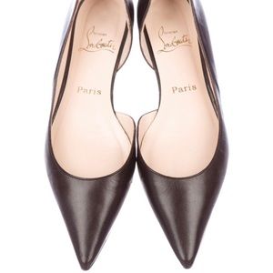 Black Christian Louboutin leather d’Orsay flats